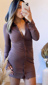 WEEKEND CRUSH DRESS (BROWN)