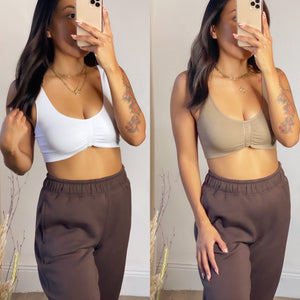 AMY SHIRRED FRONT CROP (TWO COLORS)